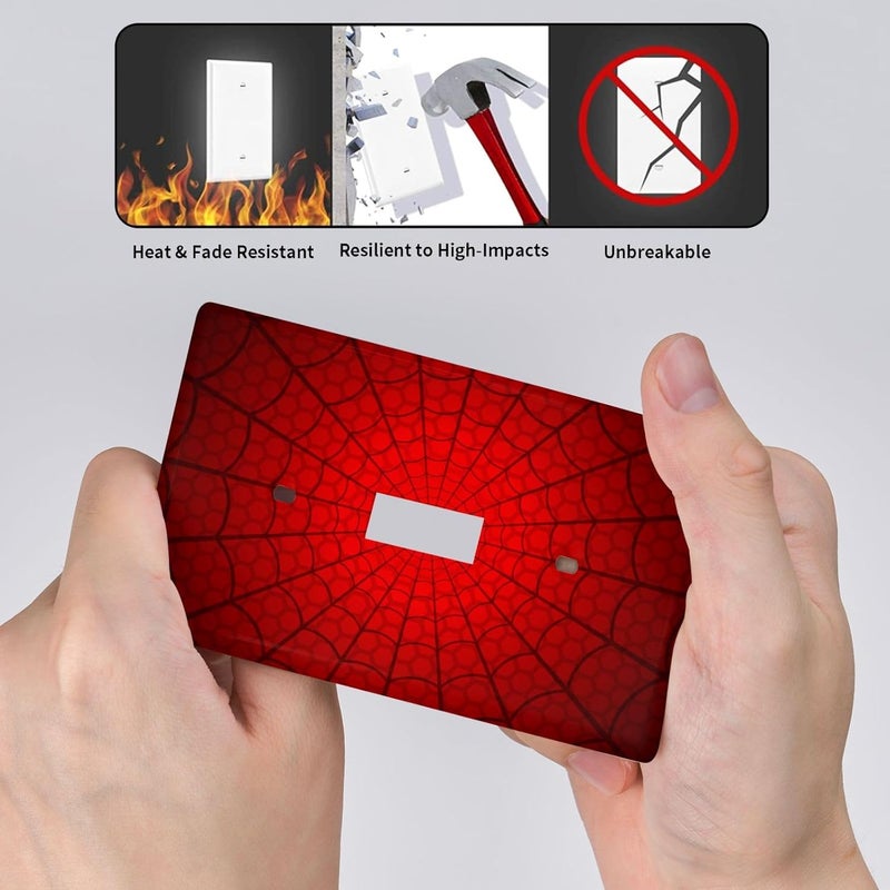 Giinly Spider Web Light Switch Cover Plates Decorative Single Toggle Wall Plate, 1 Gang Lightswitch Cover - Image 4